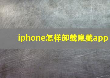 iphone怎样卸载隐藏app