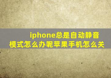 iphone总是自动静音模式怎么办呢苹果手机怎么关