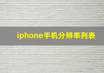 iphone手机分辨率列表