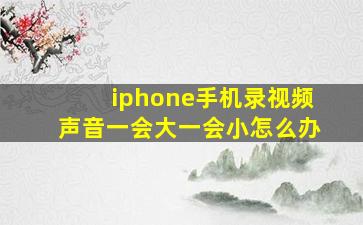 iphone手机录视频声音一会大一会小怎么办