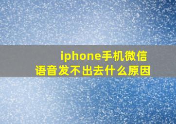 iphone手机微信语音发不出去什么原因