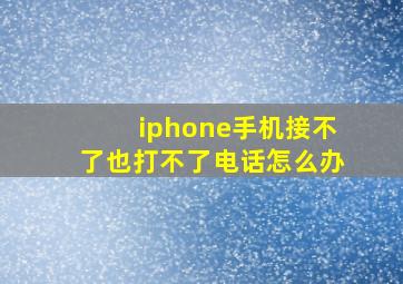 iphone手机接不了也打不了电话怎么办