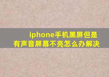 iphone手机黑屏但是有声音屏幕不亮怎么办解决