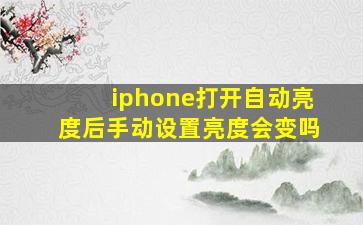 iphone打开自动亮度后手动设置亮度会变吗