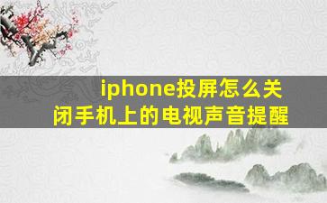 iphone投屏怎么关闭手机上的电视声音提醒