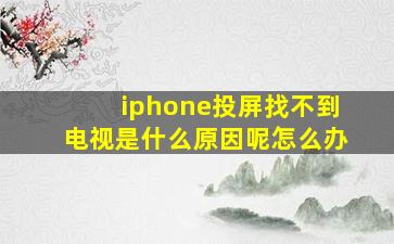 iphone投屏找不到电视是什么原因呢怎么办