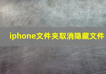 iphone文件夹取消隐藏文件