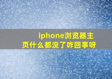 iphone浏览器主页什么都没了咋回事呀