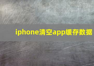 iphone清空app缓存数据