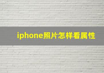 iphone照片怎样看属性