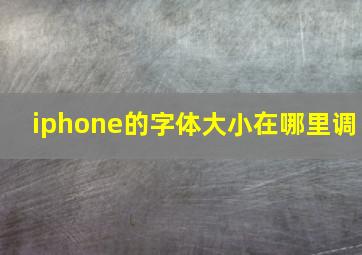 iphone的字体大小在哪里调