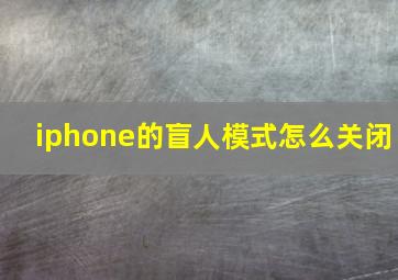 iphone的盲人模式怎么关闭