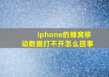 iphone的蜂窝移动数据打不开怎么回事