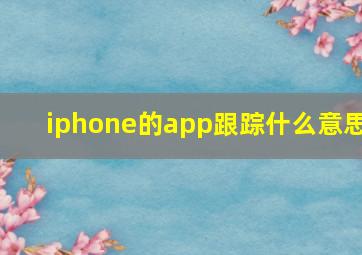 iphone的app跟踪什么意思