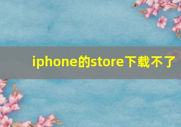 iphone的store下载不了