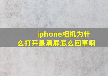 iphone相机为什么打开是黑屏怎么回事啊