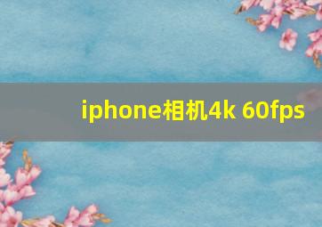 iphone相机4k 60fps