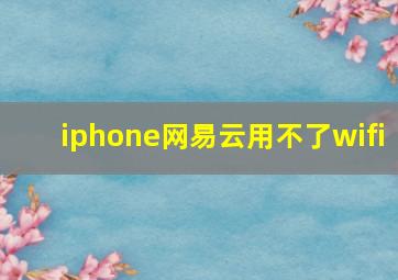 iphone网易云用不了wifi