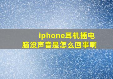 iphone耳机插电脑没声音是怎么回事啊