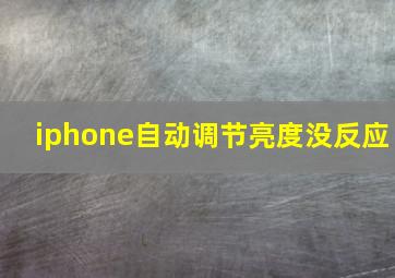 iphone自动调节亮度没反应