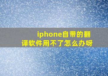 iphone自带的翻译软件用不了怎么办呀