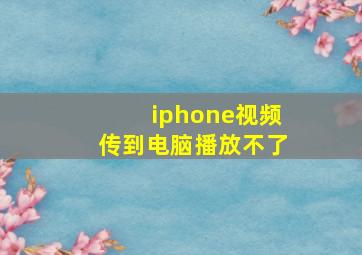 iphone视频传到电脑播放不了