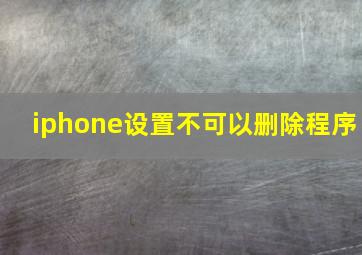 iphone设置不可以删除程序