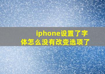 iphone设置了字体怎么没有改变选项了