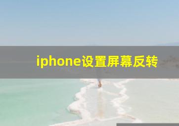 iphone设置屏幕反转