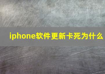 iphone软件更新卡死为什么