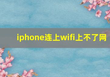 iphone连上wifi上不了网