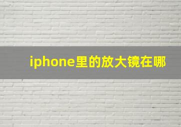 iphone里的放大镜在哪