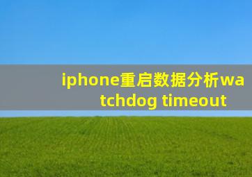 iphone重启数据分析watchdog timeout