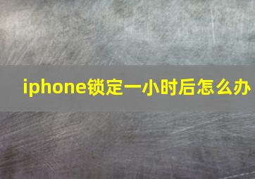 iphone锁定一小时后怎么办