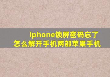 iphone锁屏密码忘了怎么解开手机两部苹果手机