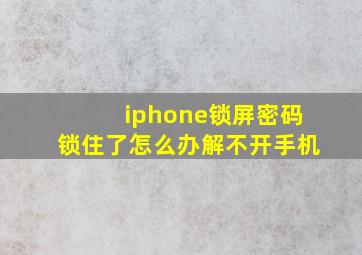 iphone锁屏密码锁住了怎么办解不开手机