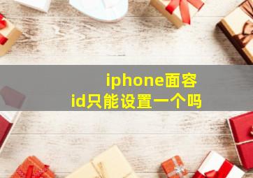 iphone面容id只能设置一个吗