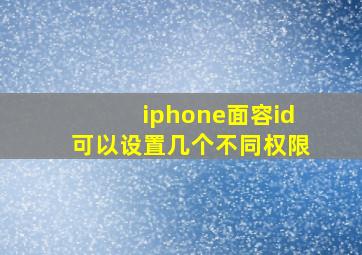 iphone面容id可以设置几个不同权限