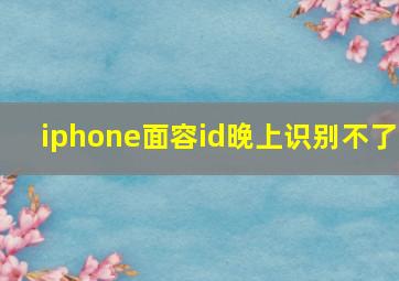 iphone面容id晚上识别不了