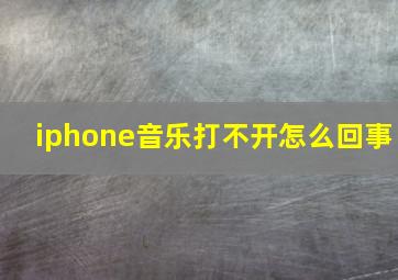 iphone音乐打不开怎么回事