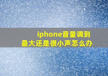 iphone音量调到最大还是很小声怎么办