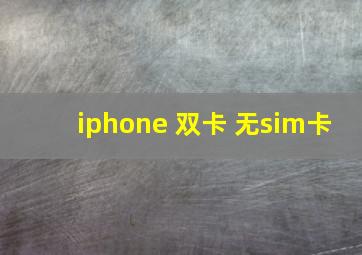 iphone 双卡 无sim卡