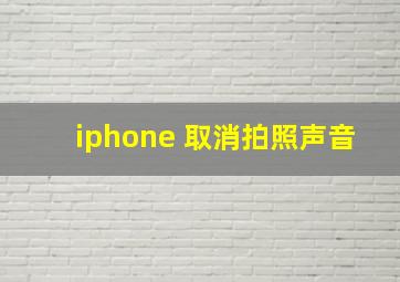 iphone 取消拍照声音