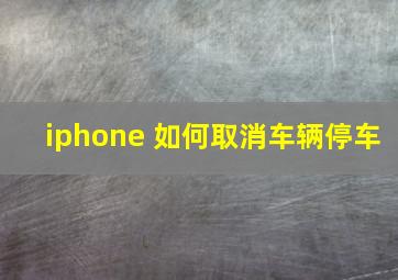 iphone 如何取消车辆停车