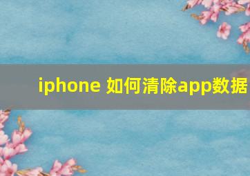 iphone 如何清除app数据