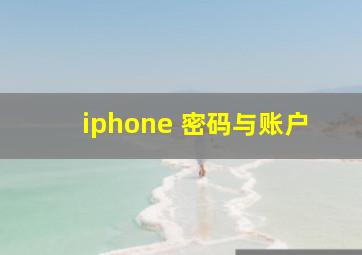 iphone 密码与账户