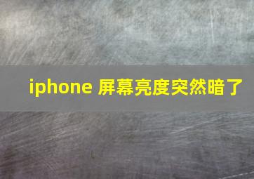 iphone 屏幕亮度突然暗了