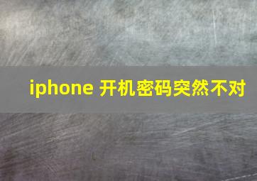 iphone 开机密码突然不对