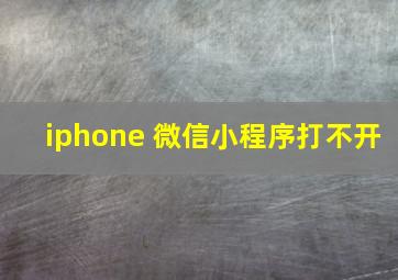 iphone 微信小程序打不开