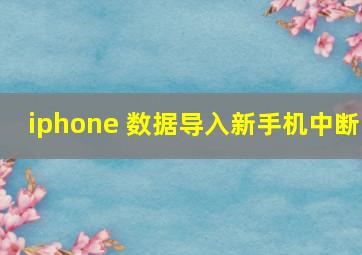 iphone 数据导入新手机中断